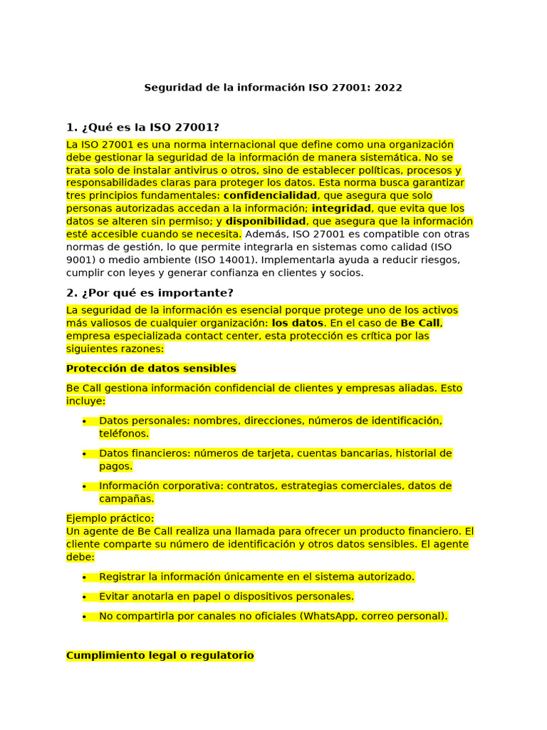 Guía Capacitación Sobre Seguridad de La Información ISO 2700 | PDF ...