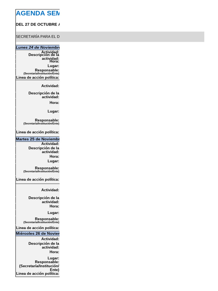 Formato de Planificacion Semanal Emem | PDF