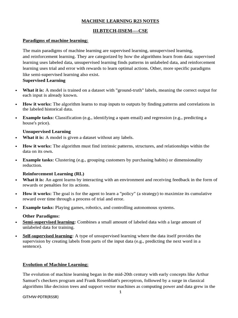 Machine Learning Paradigms Explained | PDF | Machine Learning | Data ...