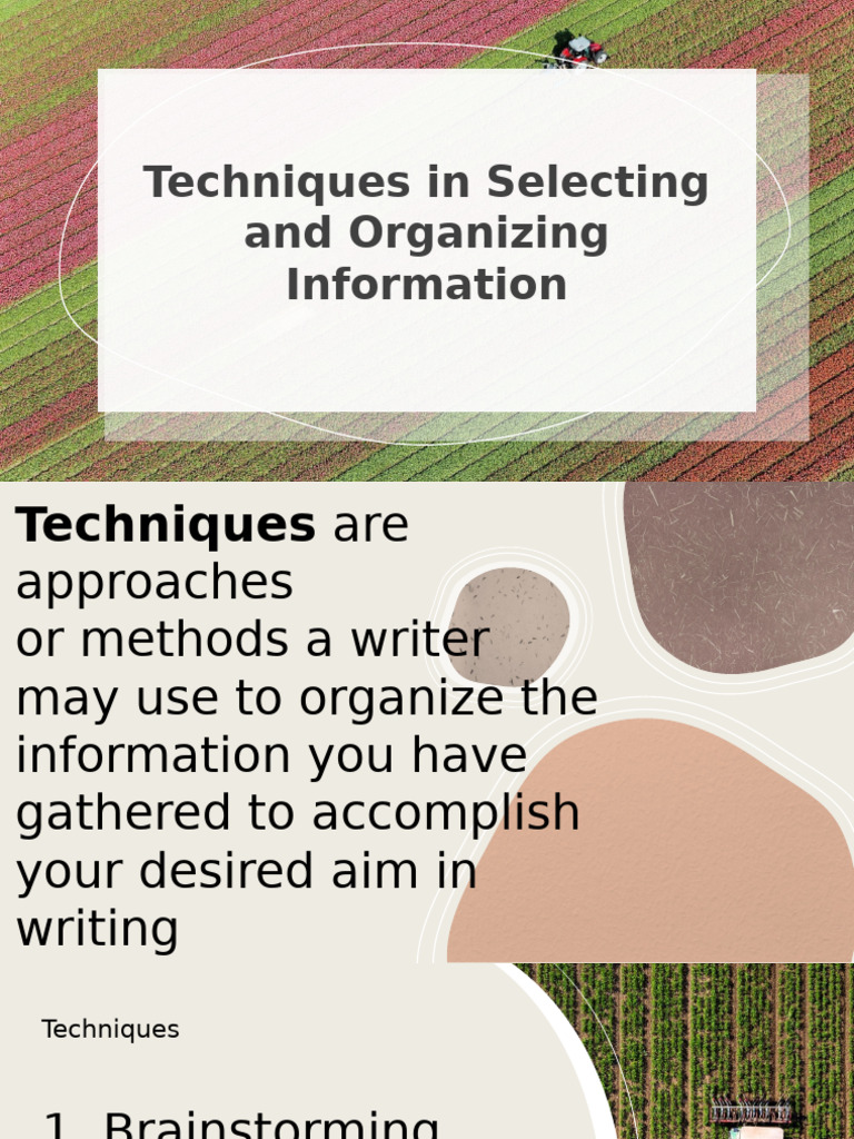 #4,,COPY Techniques in Selecting and Organizing Information | PDF ...