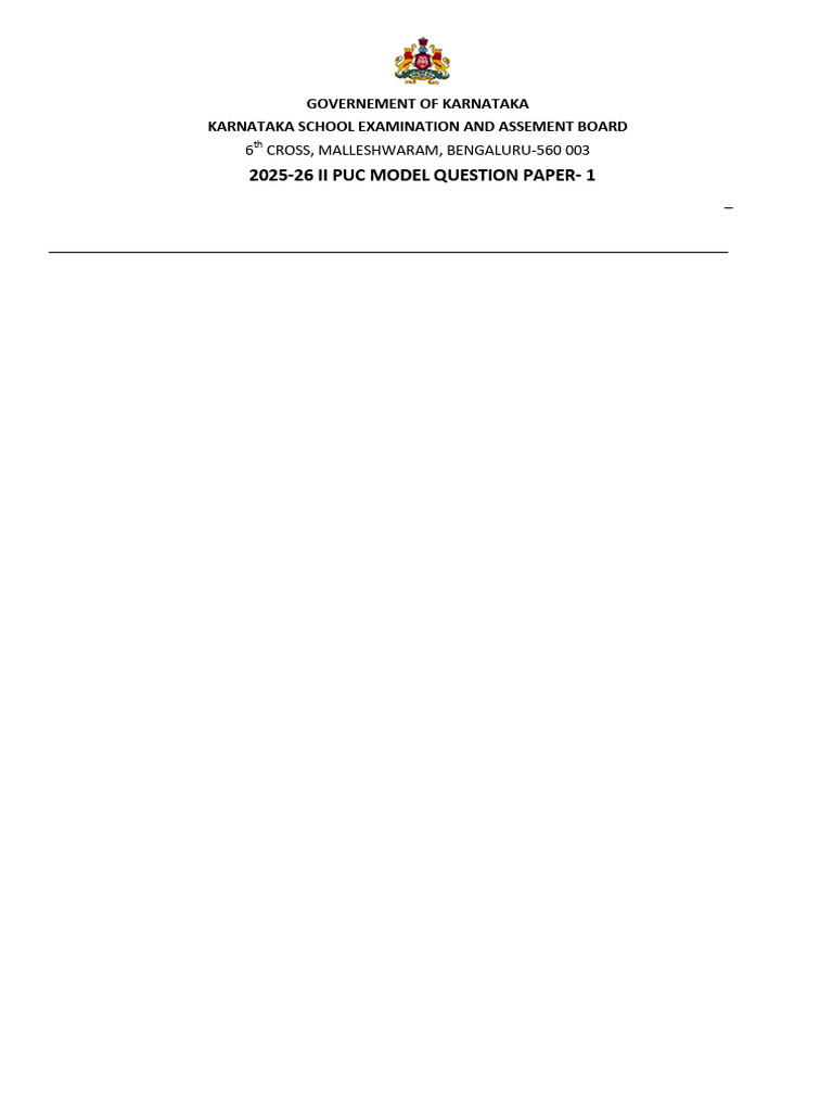 II PUC Computer Science Model Paper 2025-26 | PDF | Databases | Sql