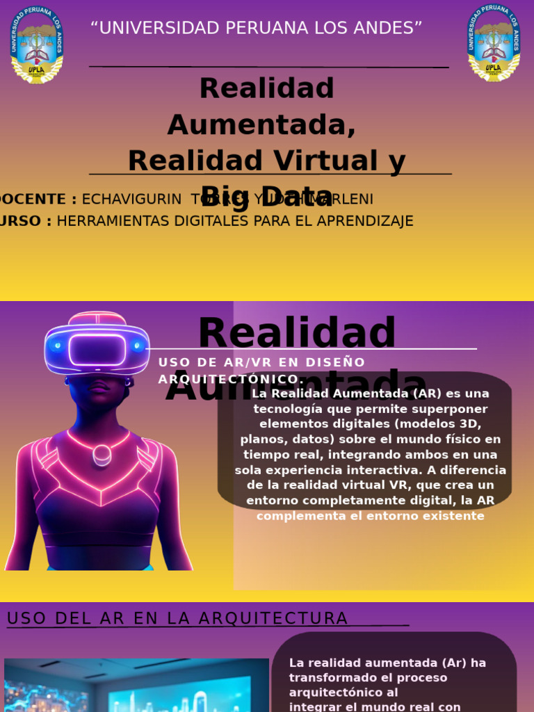Ra, RV y Big Data Grupo 6 | PDF | Realidad virtual | Realidad aumentada