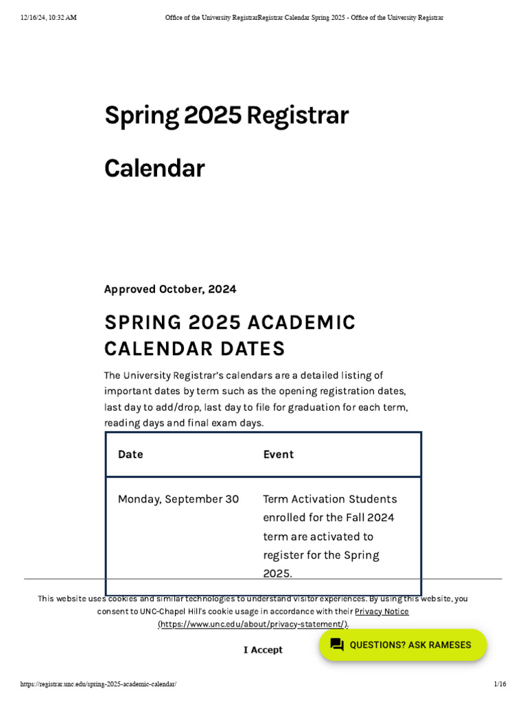 Spring 2025 Academic Calendar Dates | PDF | Academic Term | Thesis
