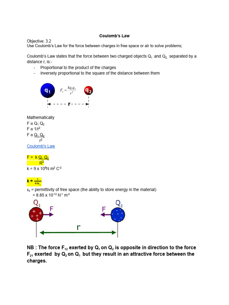 Coulomb's Law | PDF