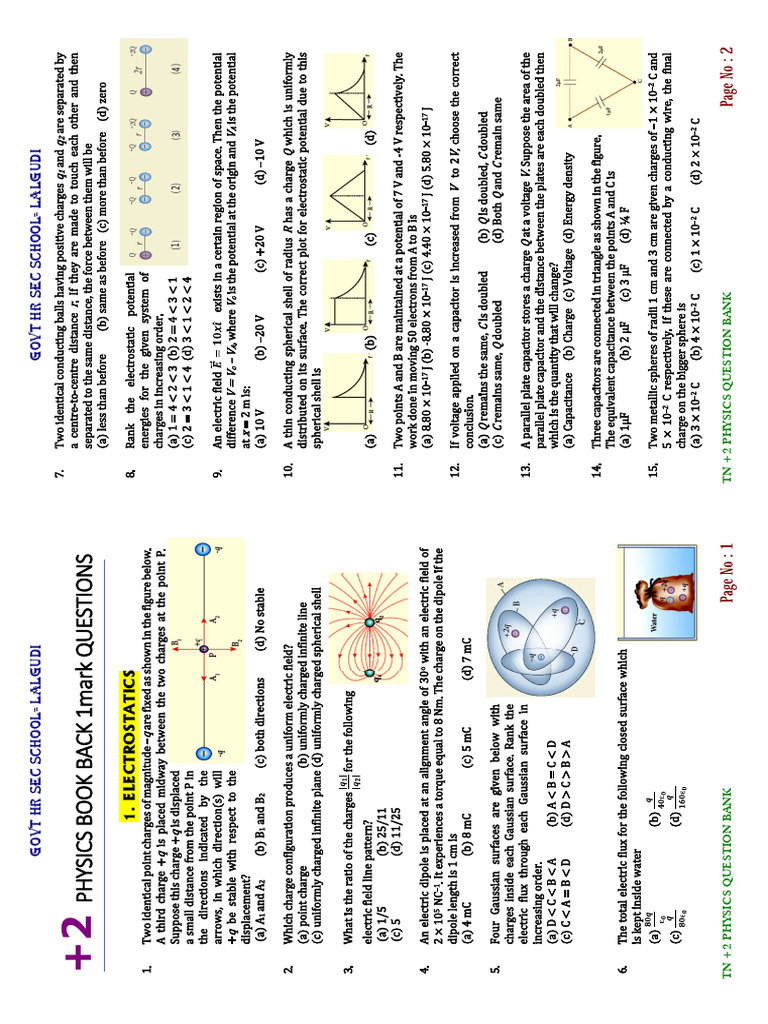 TN +2 Physics Question Bank Guide | PDF | Physics | Electromagnetic ...