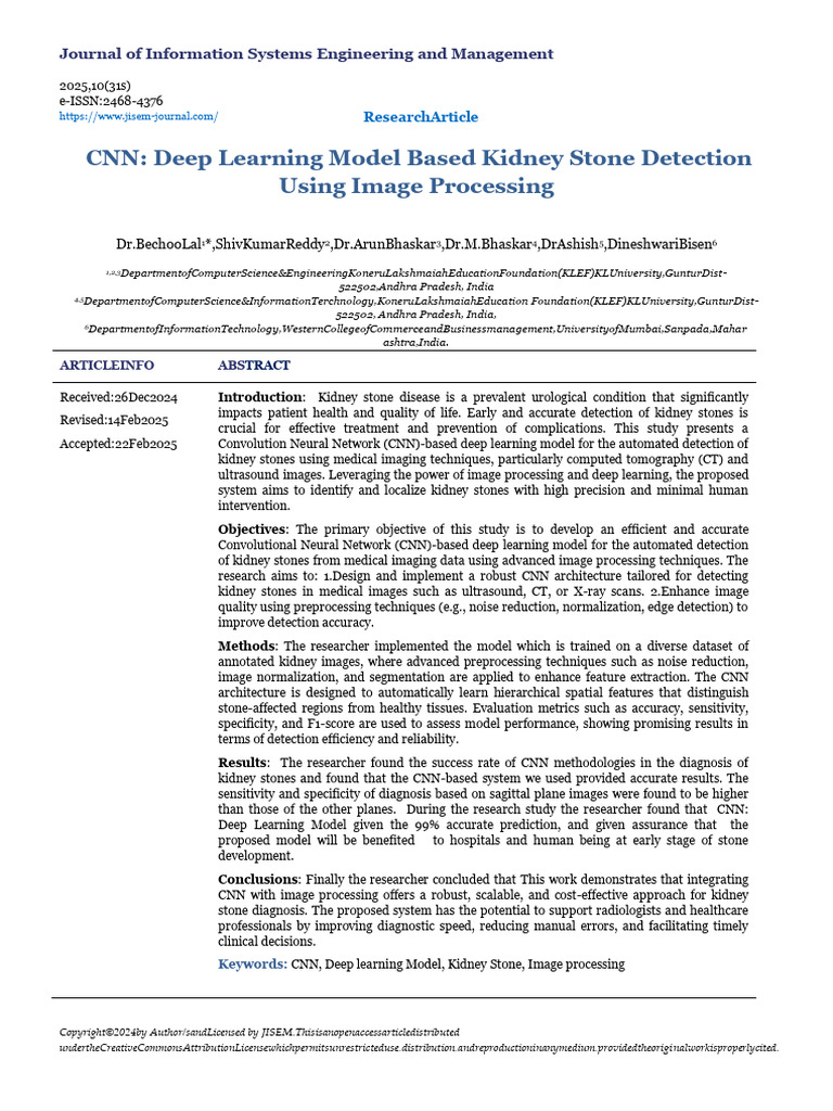 22_JISEM_2_Bechoo_Lal_3_2619_updated | PDF | Medical Imaging | Ct Scan