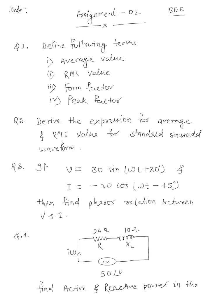 Assignment 02 (BEE) | PDF