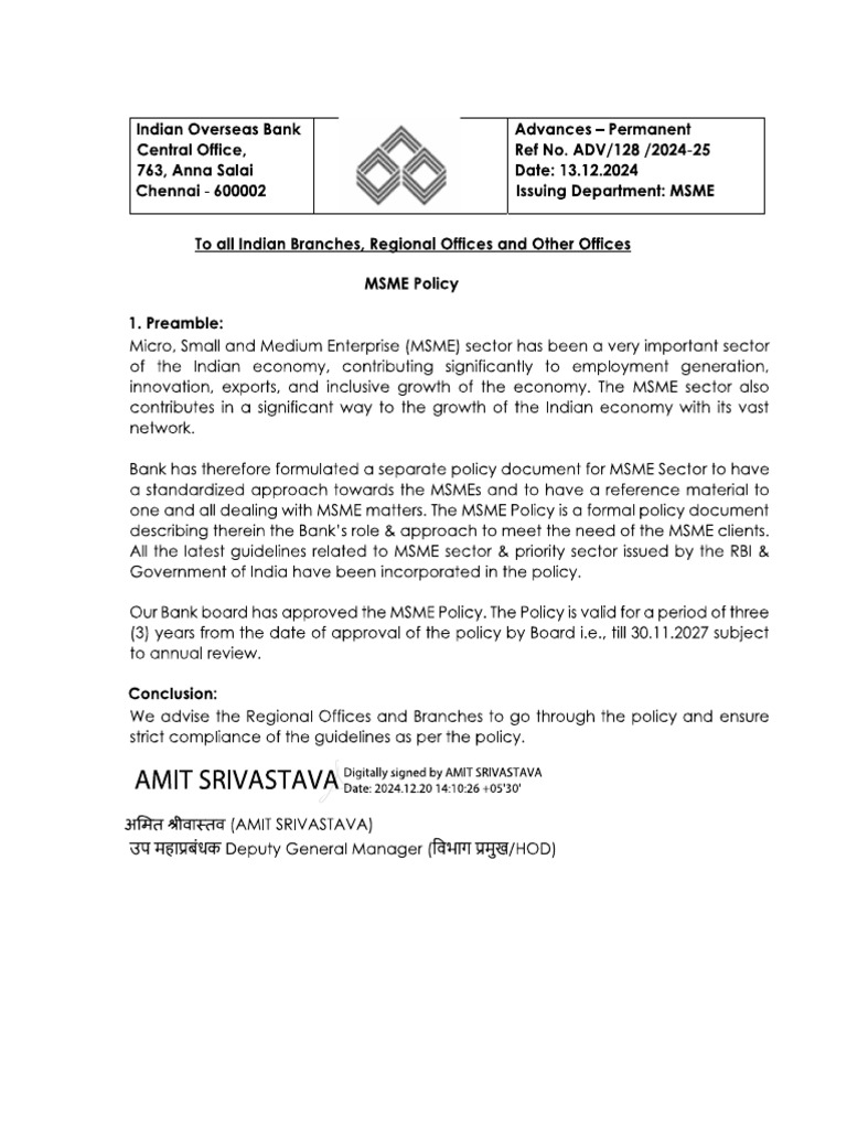 Msme Policy 2024 | PDF