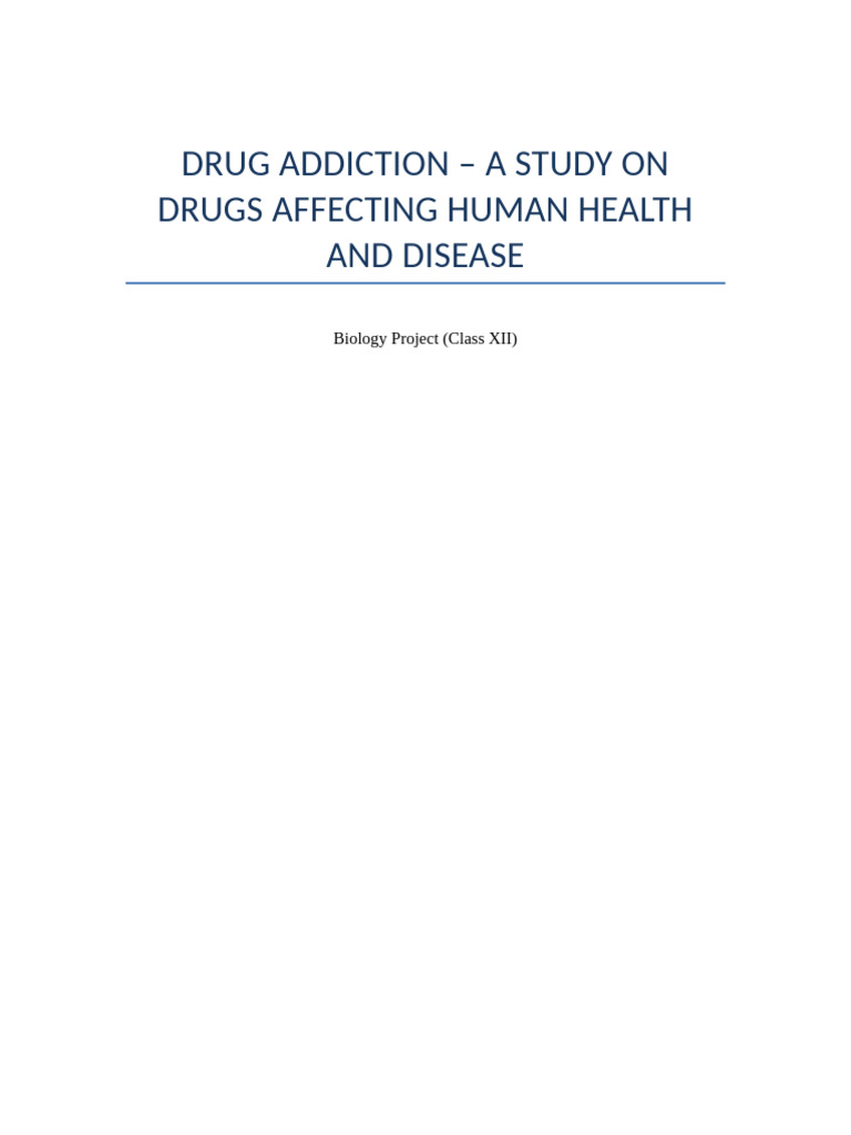 Understanding Drug Addiction and Health | PDF | Psychoactive Drugs ...