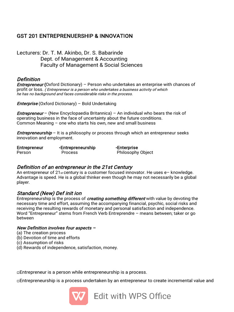 Understanding Entrepreneurship Basics | PDF | Entrepreneurship | Marketing