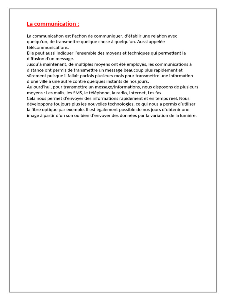 Les moyens modernes de communication | PDF