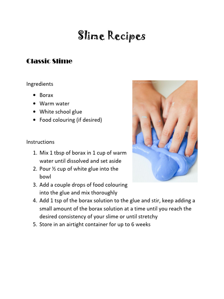 Easy DIY Slime Recipes Guide | PDF