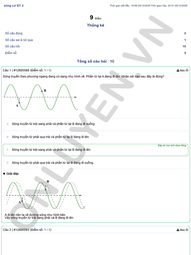 Sóng Cơ BT 2 | PDF