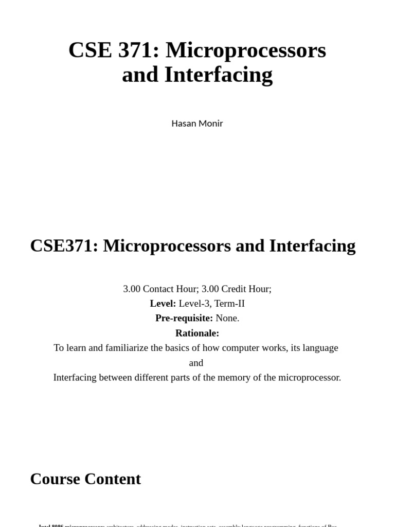 Microprocessors and Interfacing Course | PDF
