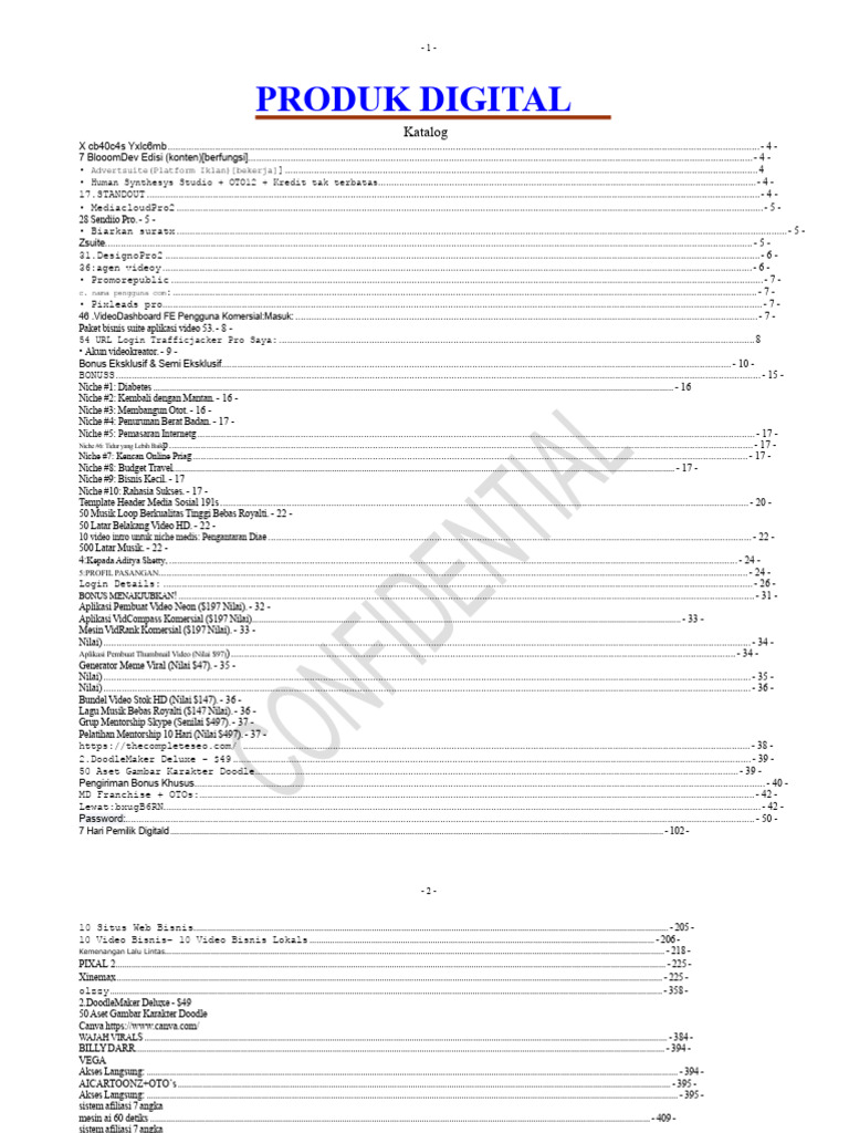 Katalog Produk Digital dan Bonus Eksklusif | PDF