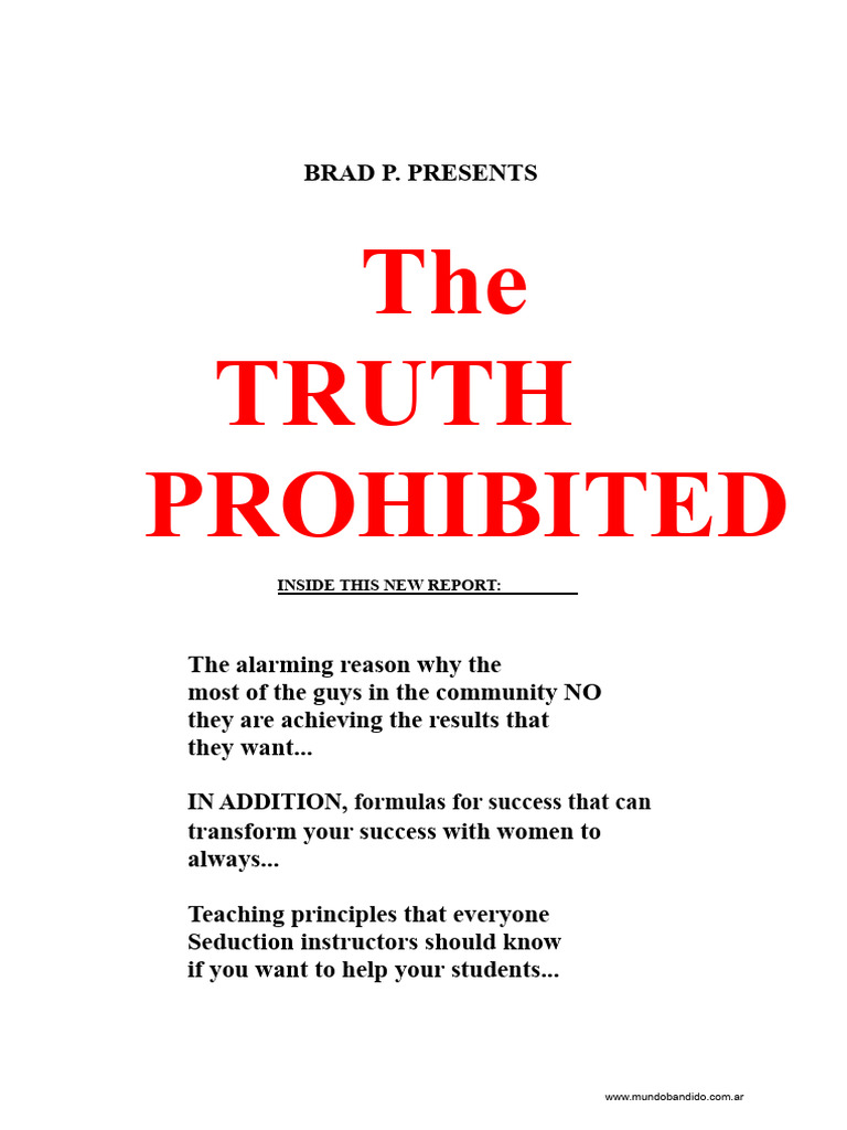 The Forbidden Truth About Seduction | PDF | Knowledge | Mental Disorder