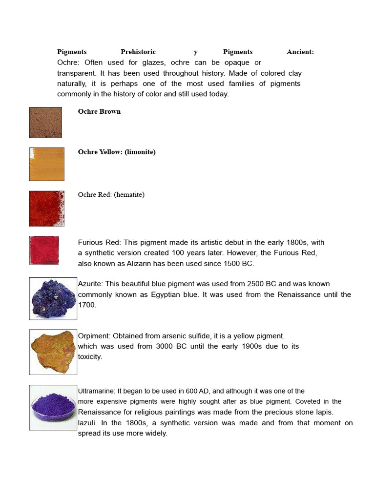 Prehistoric Pigments and Ancient Pigments | PDF | Spectroscopy | Pigment