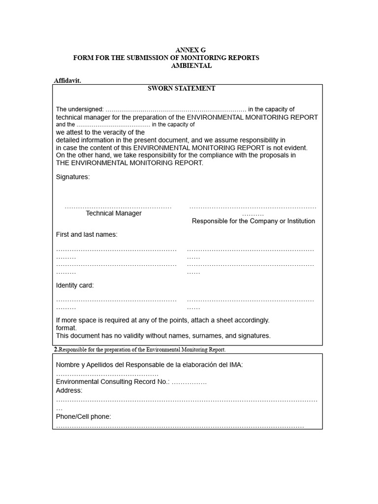 Environmental Monitoring Report Submission Form | PDF