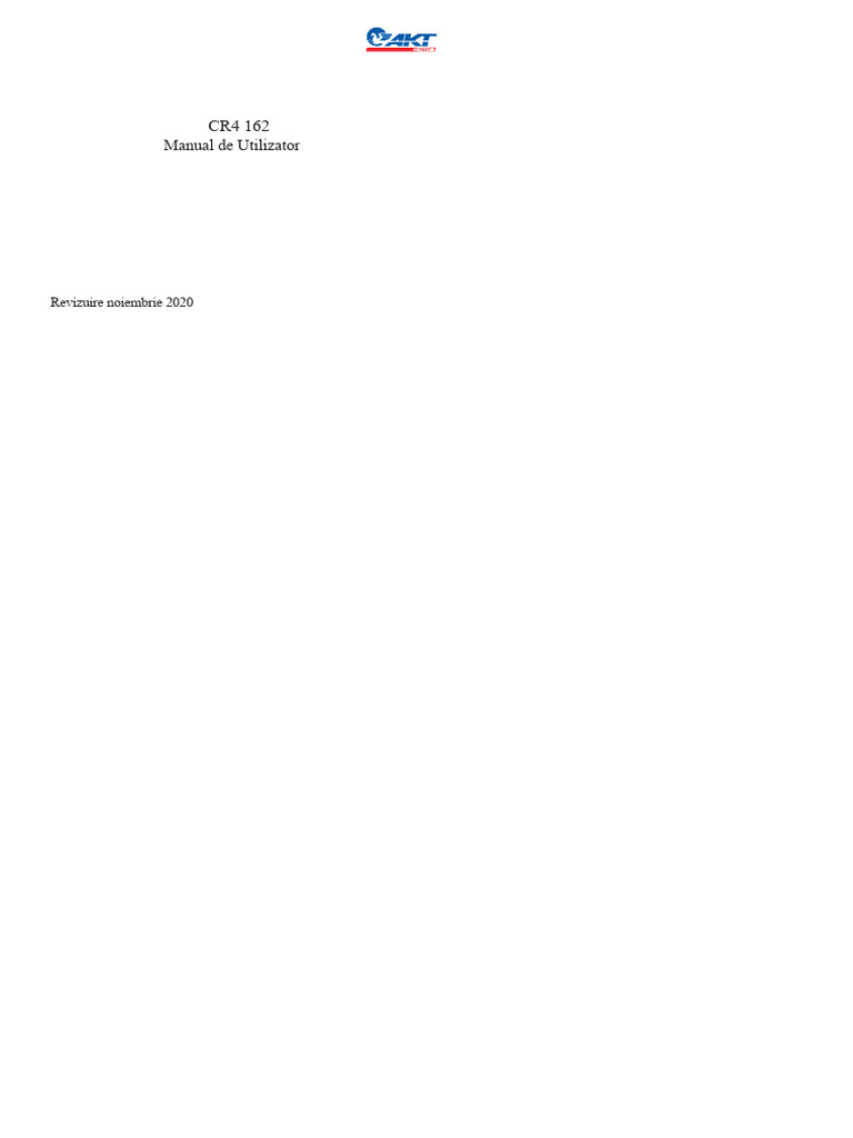 Manualul Utilizatorului CR4 162 | PDF