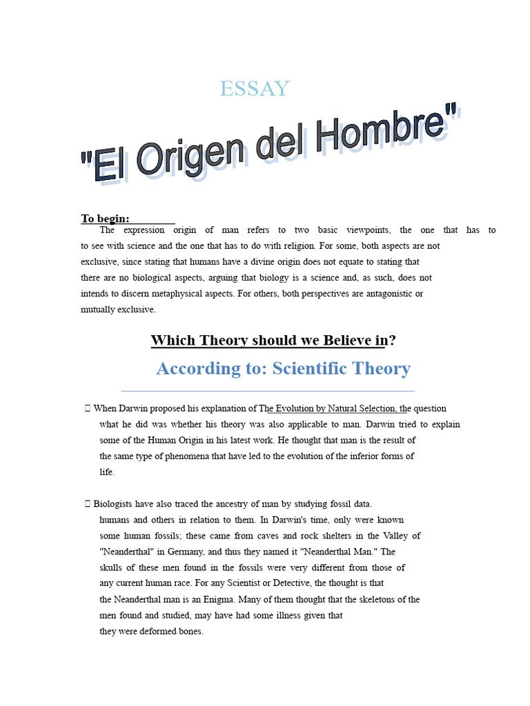 Theories on Human Origin: Science vs. Religion | PDF | Creationism ...