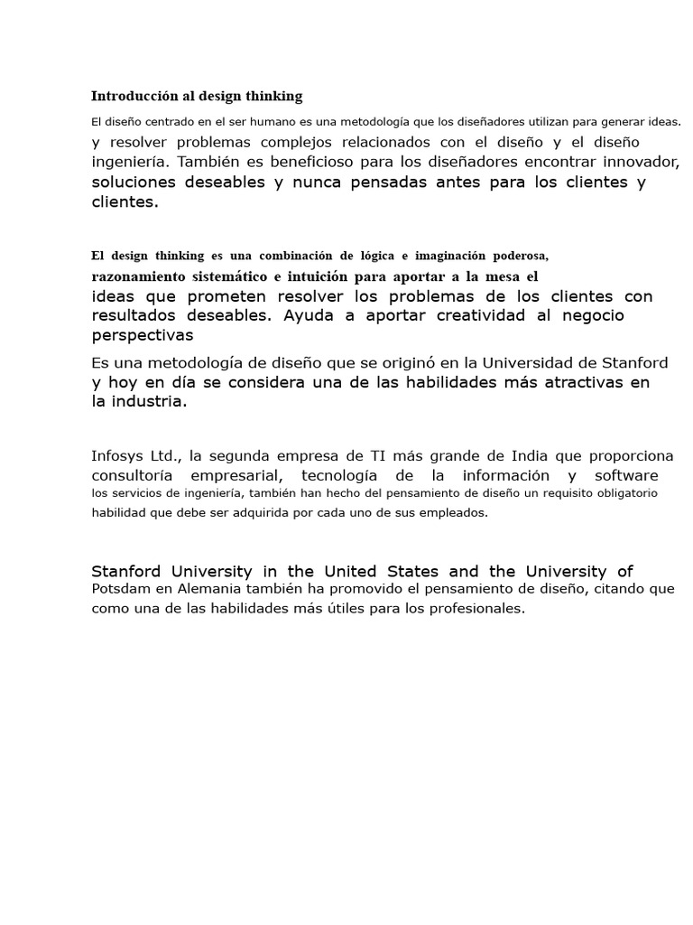 Introducción al Design Thinking | PDF | El pensamiento de diseño ...