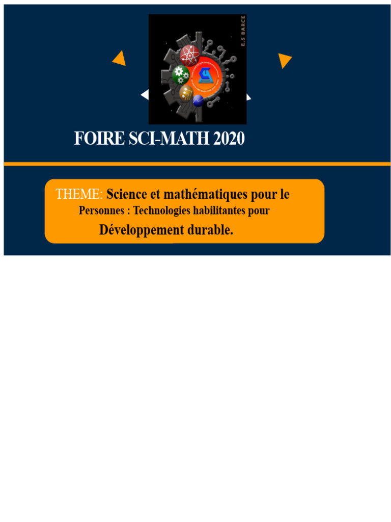 Foire Sci-Math 2020 : Sciences et Technologies | PDF