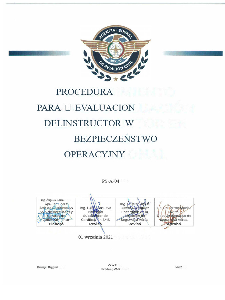 AFAC - Procedura Oceny Instruktora SMS | PDF