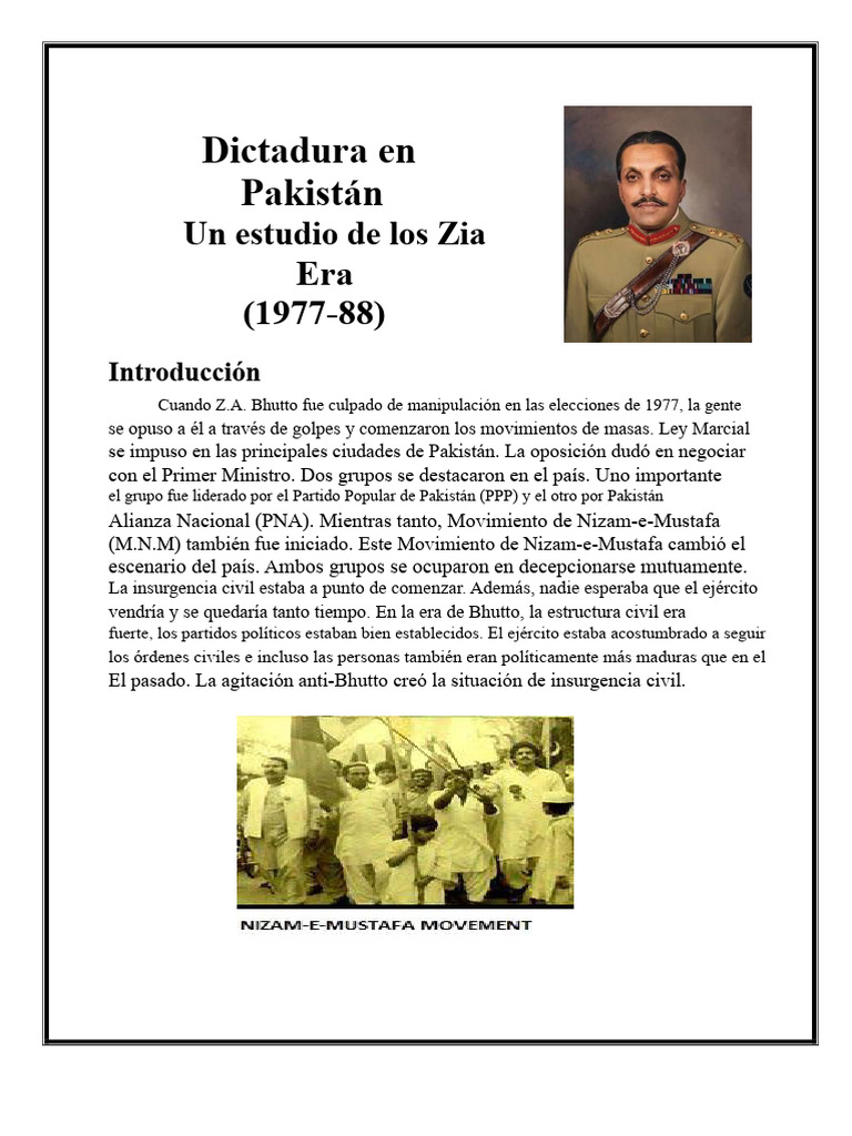 Dictadura en Pakistán: La Era de Zia (1977-88) | PDF | Ley marcial ...