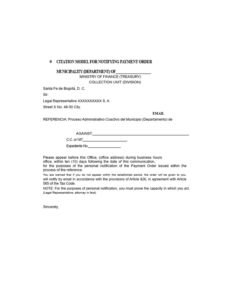 Payment Order Notification Model | PDF