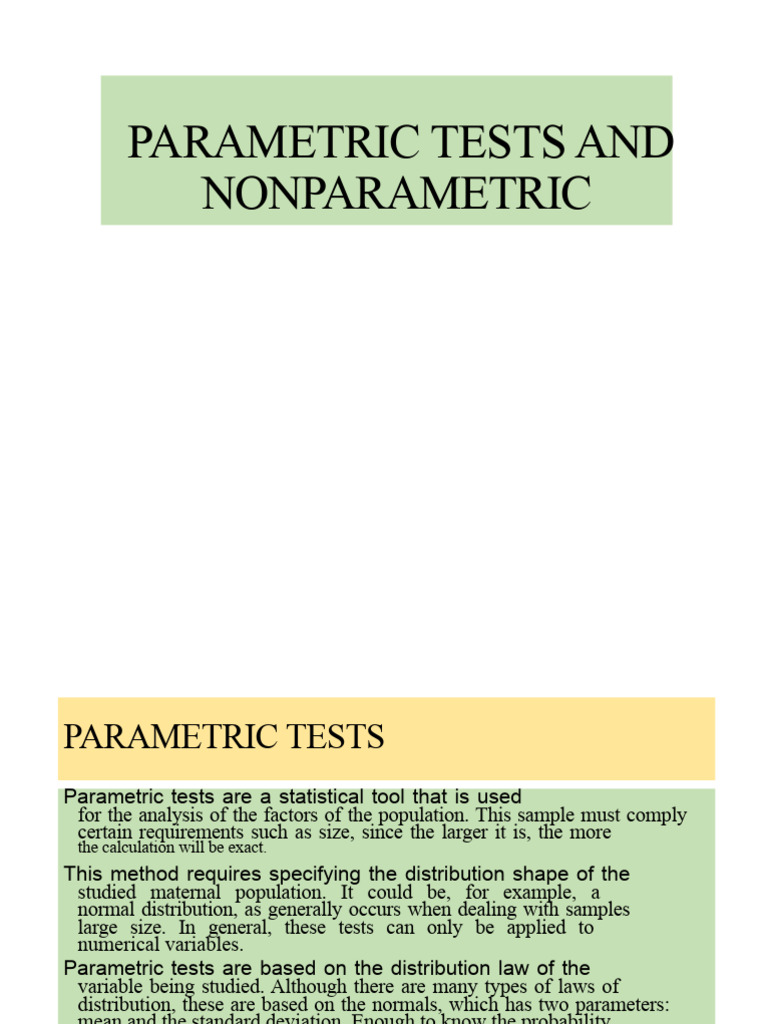 Parametric vs Nonparametric Tests Explained | PDF | Nonparametric ...