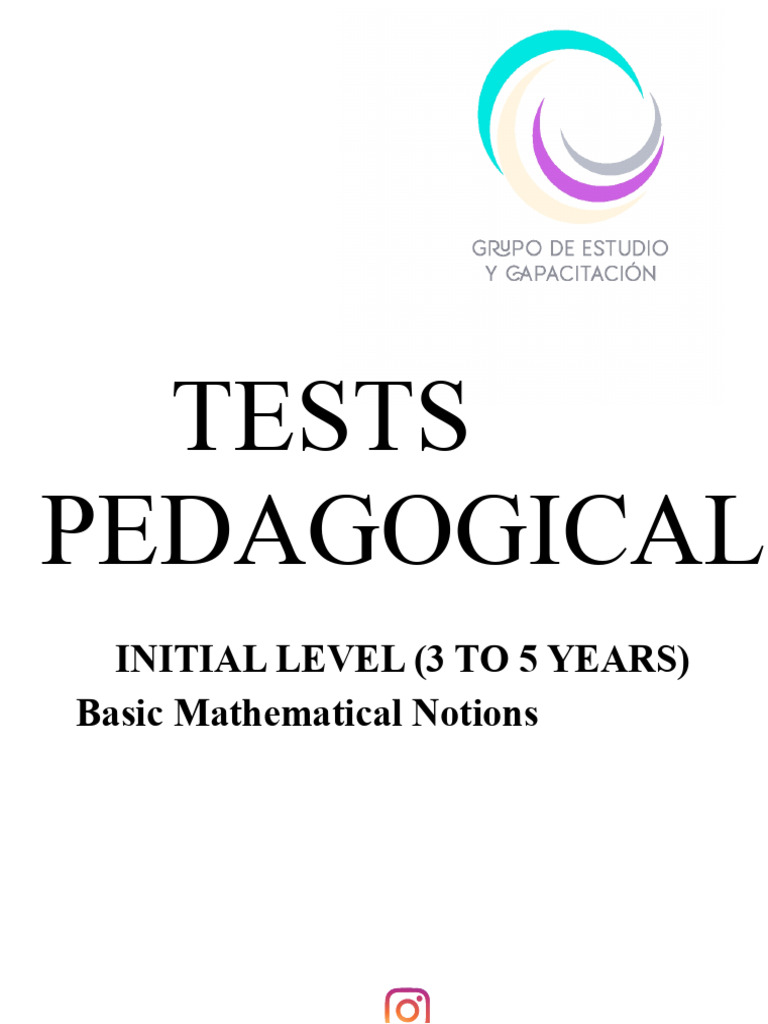 Pedagogical tests - Basic Mathematical Notions | PDF