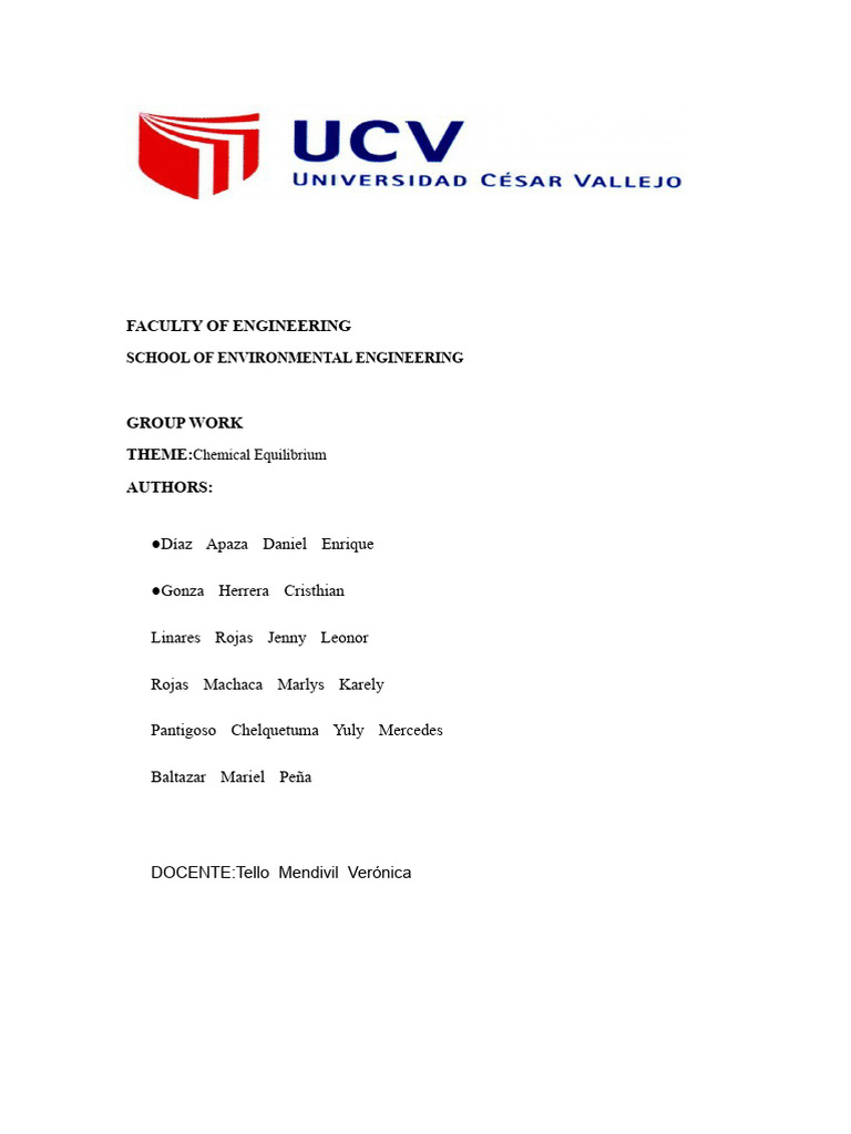 Chemical Equilibrium Exercises and Solutions | PDF | Ph | Chemical ...
