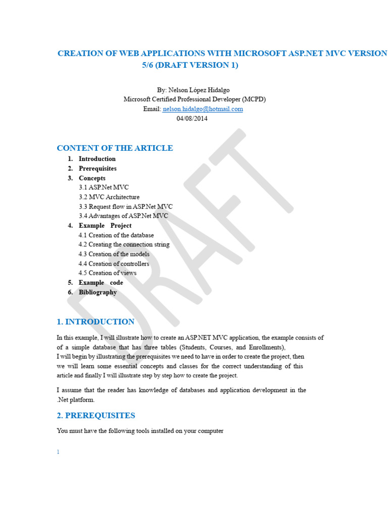 ASP.NET MVC Web Application Guide | PDF | Model–View–Controller ...