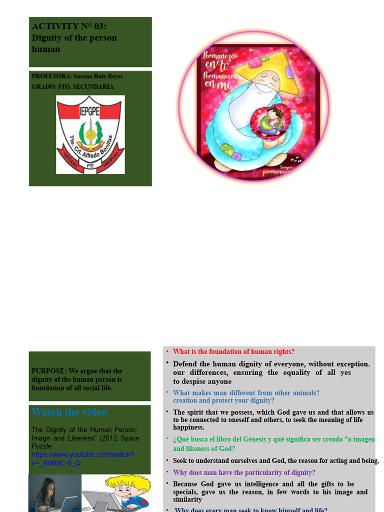 Sheet_13_5th._secondary | PDF | Dignity | Meaning Of Life