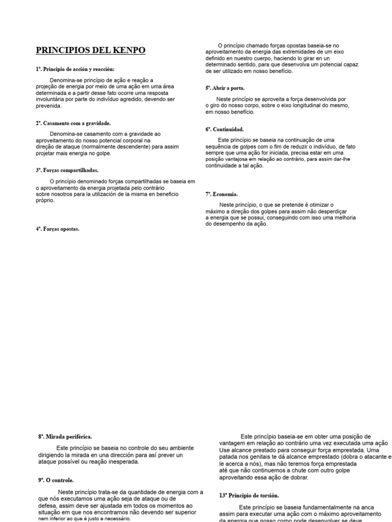 Princípios do Kenpo | PDF | Força | Tempo