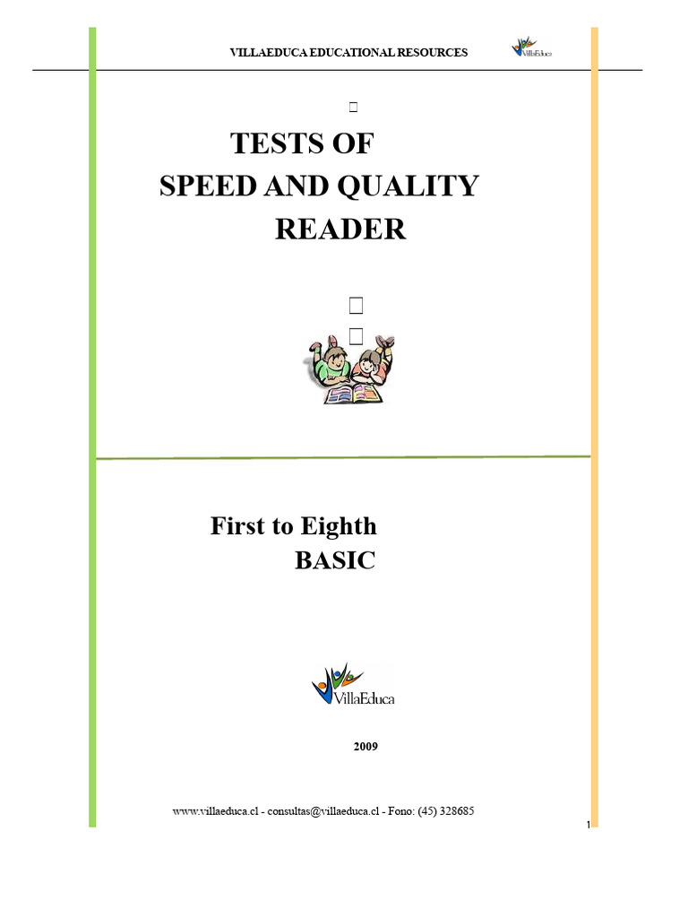 Reading Speed Tests for Grades 1-8 | PDF