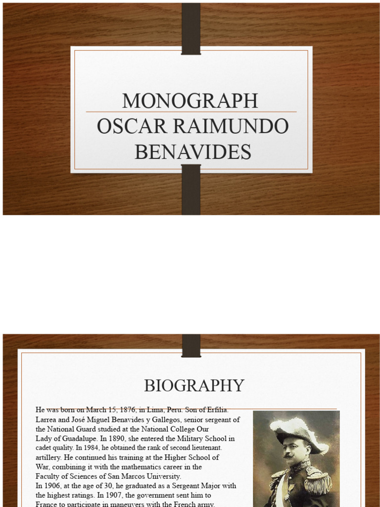 Monograph Oscar Raimundo Benavides | PDF | Peru | South America