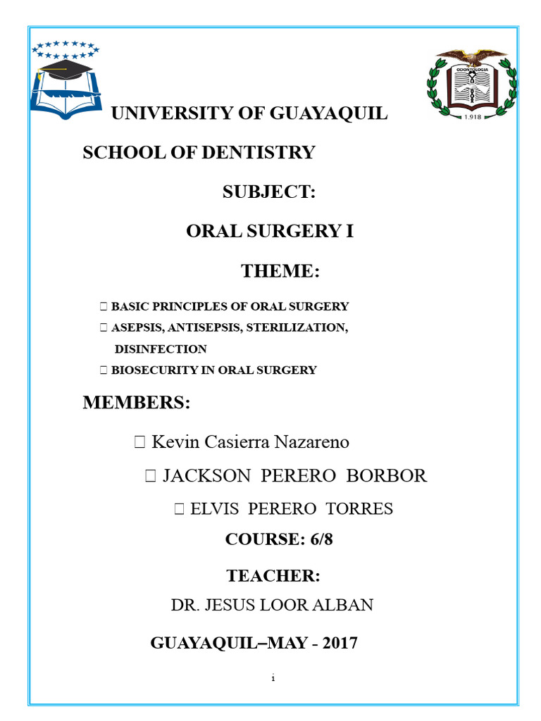 Basic Principles of Oral Surgery Guide | PDF | Surgery | Infection