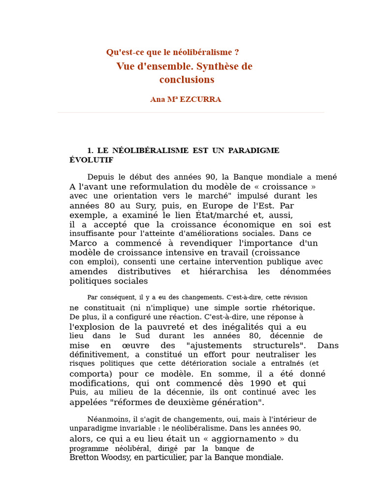 Comprendre le néolibéralisme aujourd'hui | PDF | Néolibéralisme ...