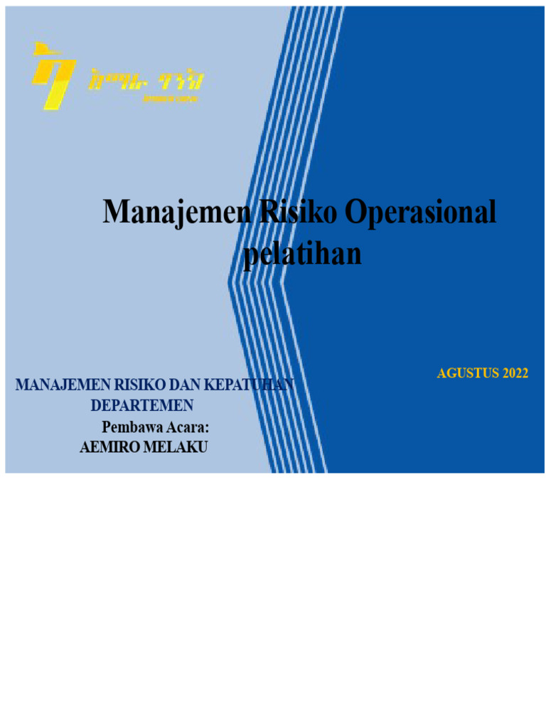 Pelatihan Manajemen Risiko Operasional | PDF