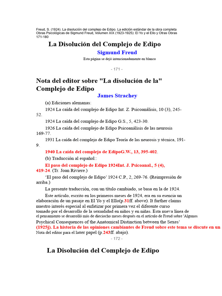 Disolución del Complejo de Edipo en Freud | PDF | Complejo de Edipo ...