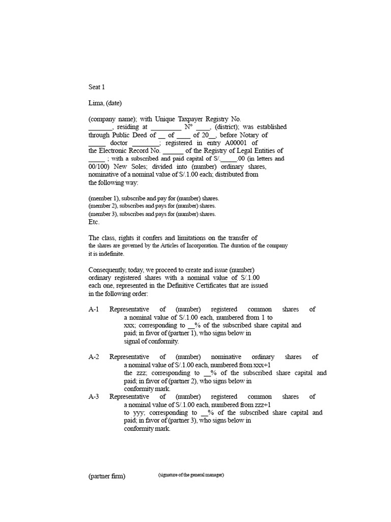 Share Issuance and Transfer Agreement | PDF | Assignment (Law ...