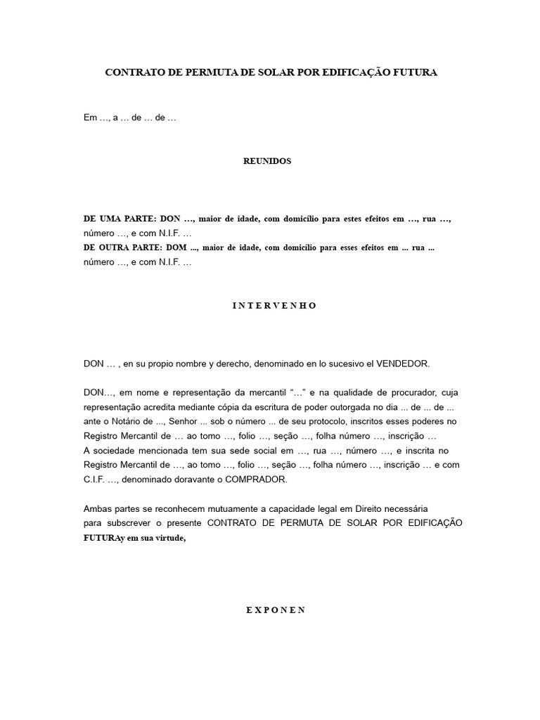 Contrato de Permuta de Imóvel e Construção | PDF | Empréstimos ...