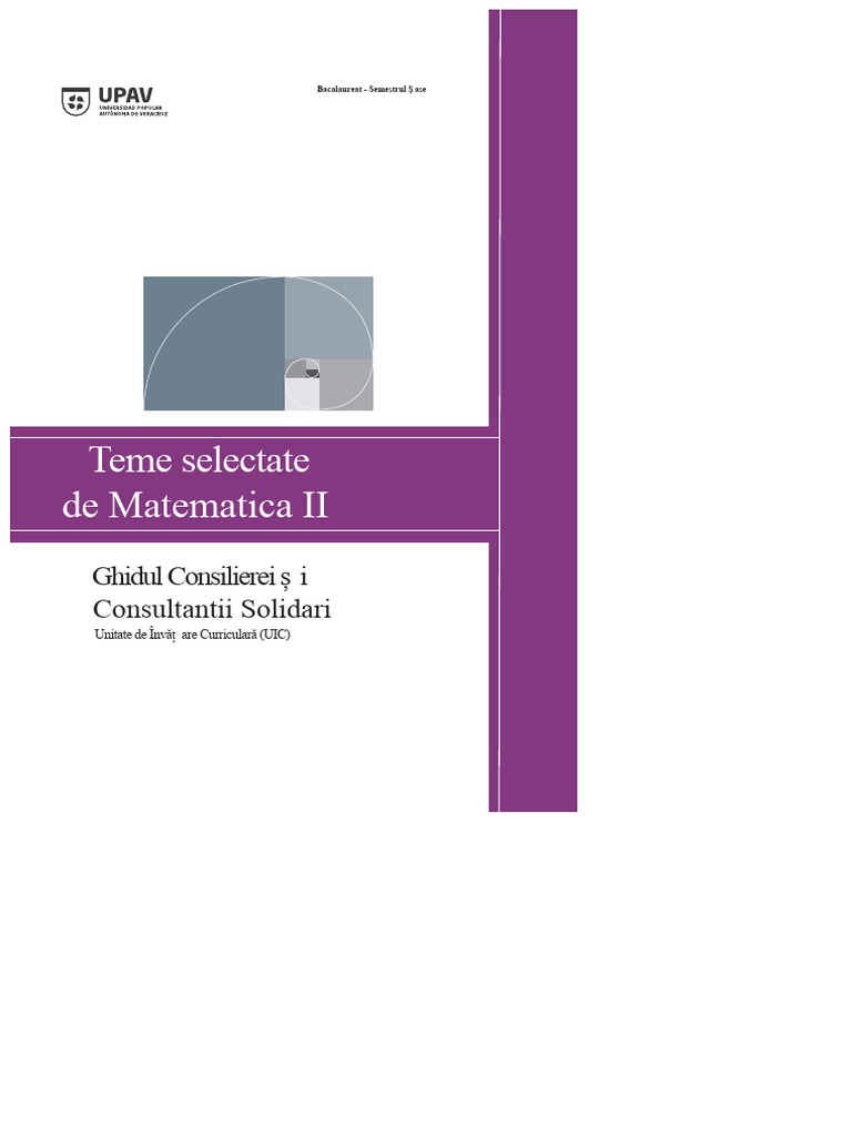 Subiecte Selectate de Matematică II | PDF