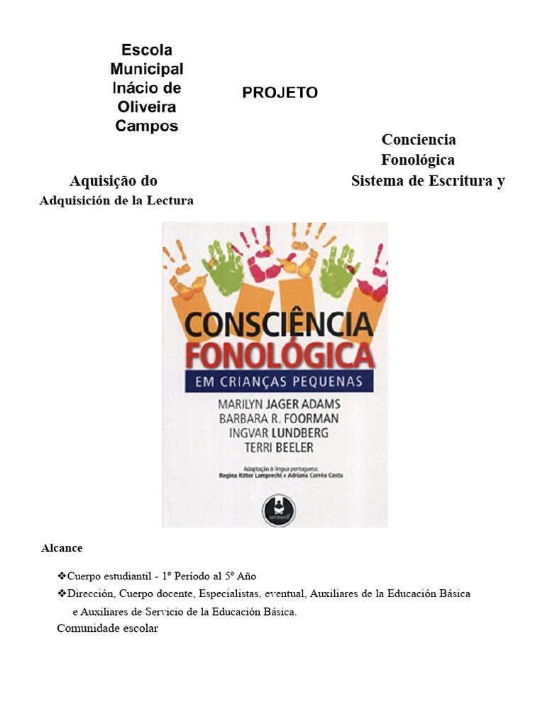 Conciencia Fonológica en la Alfabetización | PDF | Literatura | Sílaba