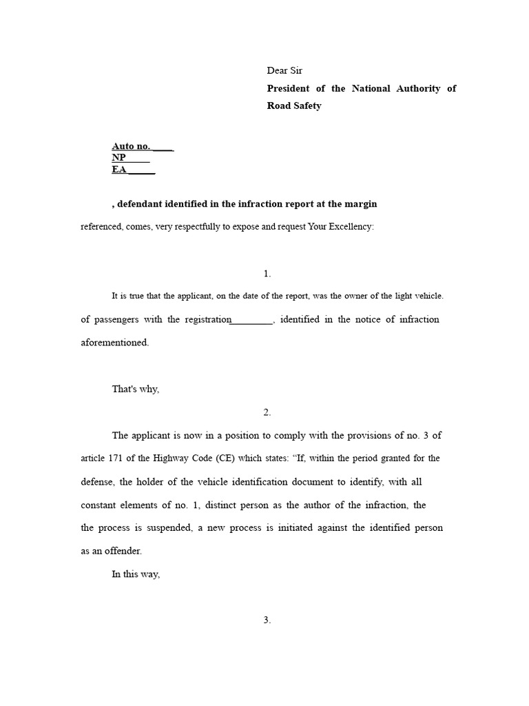 Request for Suspension of Traffic Infraction | PDF
