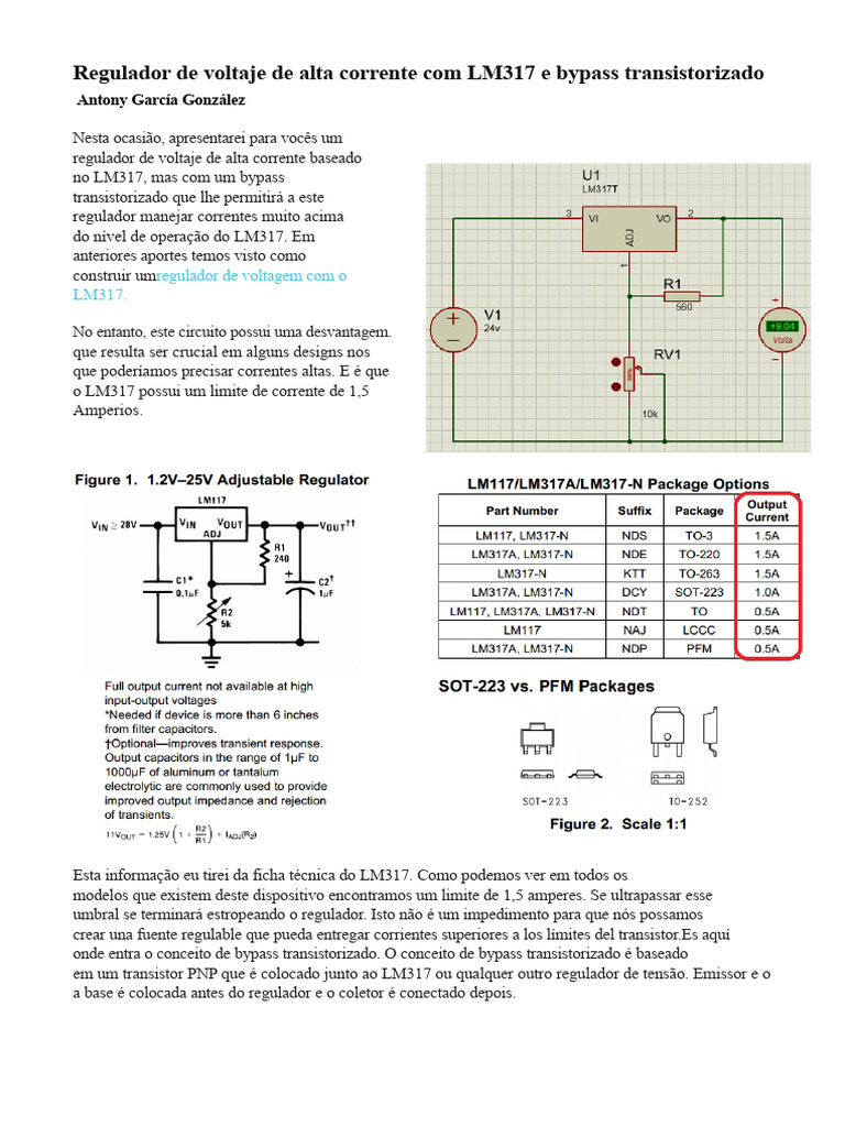 Regulador LM317 com Bypass Transistorizado | PDF | Transistor ...