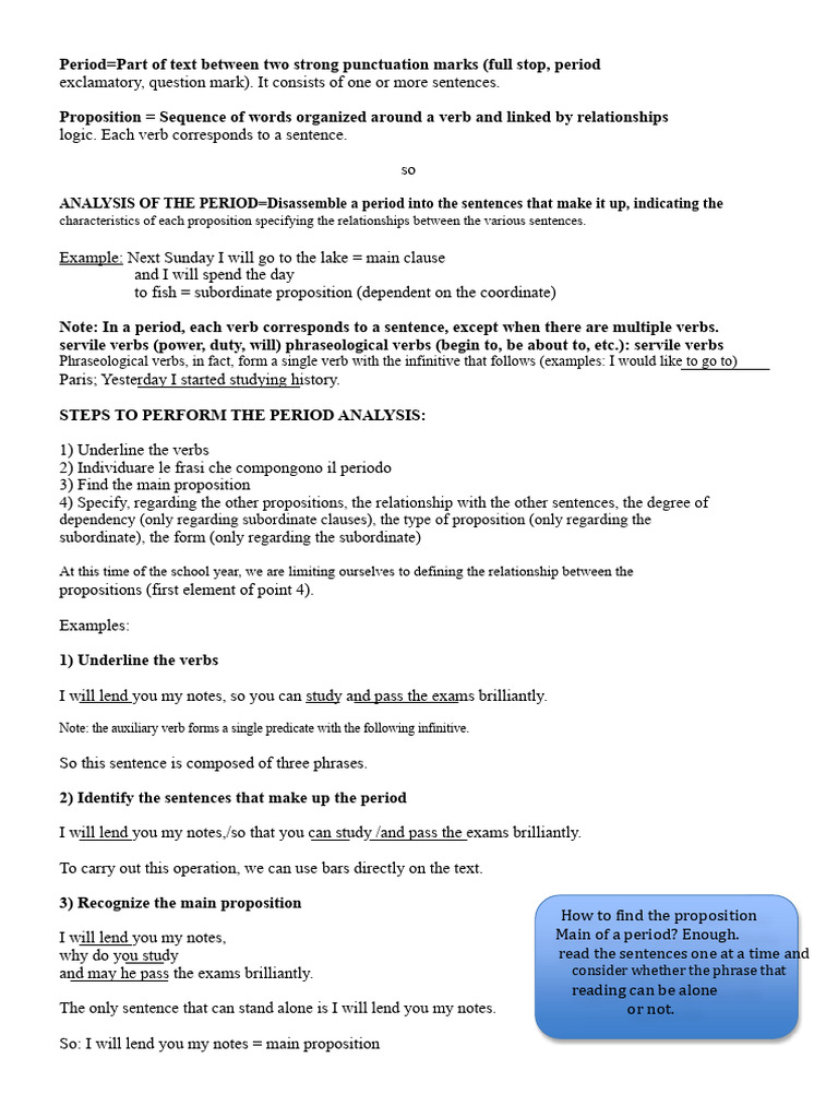 Period Analysis: Sentence Structure Guide | PDF | Clause | Sentence ...