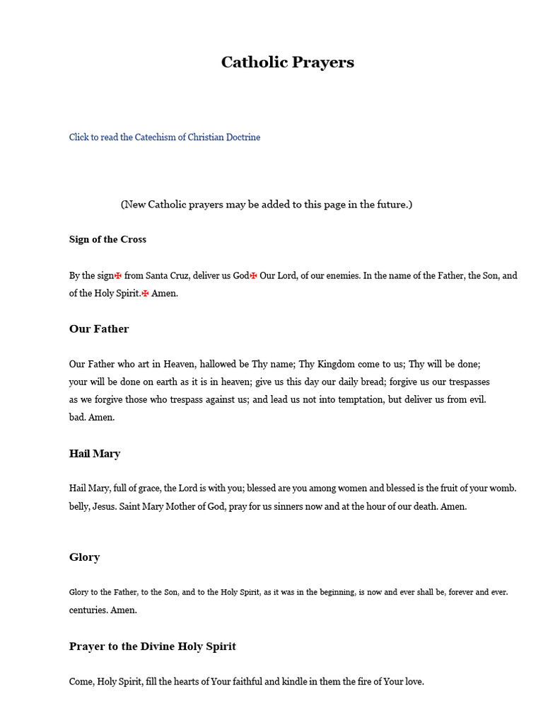 Essential Catholic Prayers Collection | PDF | Lord's Prayer | Mary ...