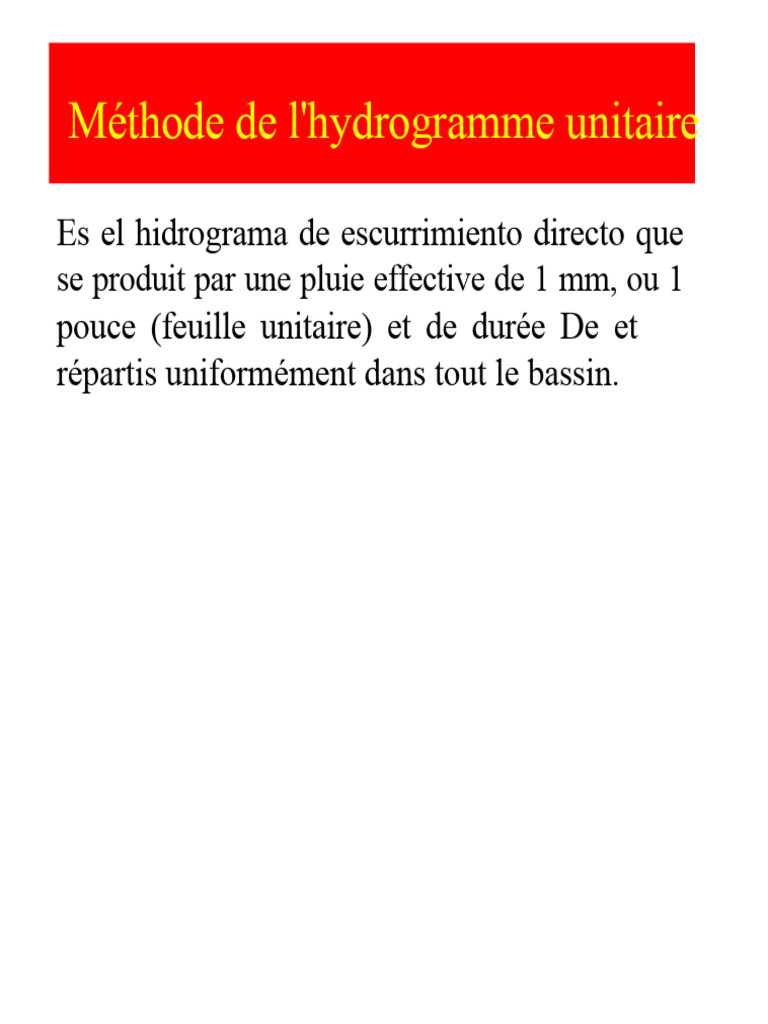Hydrogramme Unitaire : Méthodes et Exemples | PDF | Génie chimique ...